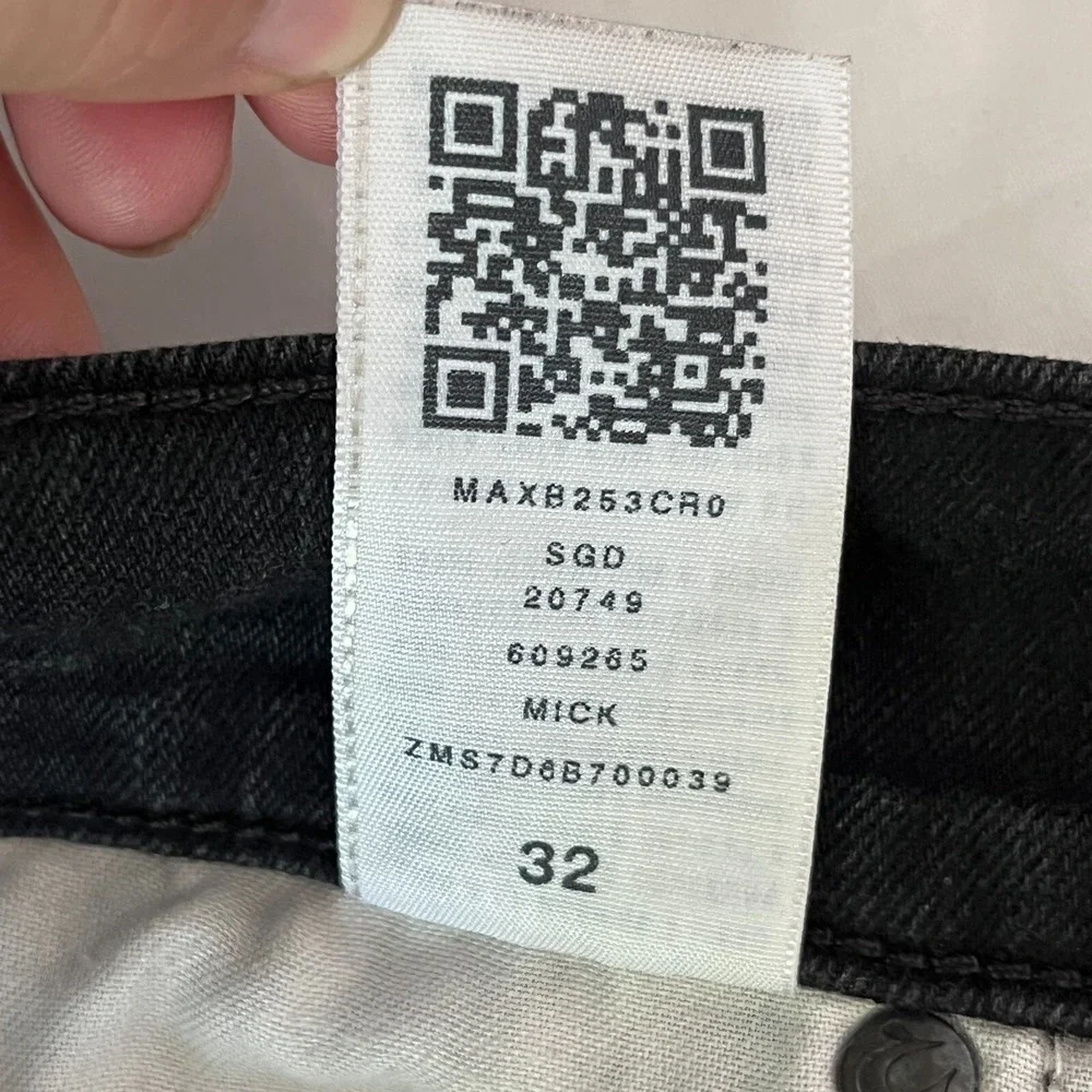 True Religion‎ Mick Slouchy Skinny Jeans Mens 32 Black Washed Streetwear Biker